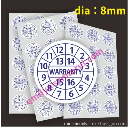 Custom Blue Dia 8mm Round Warranty Stickers,mobile Cell Phone Tamper Evident Sticker,blue Round Warranty Security Labels